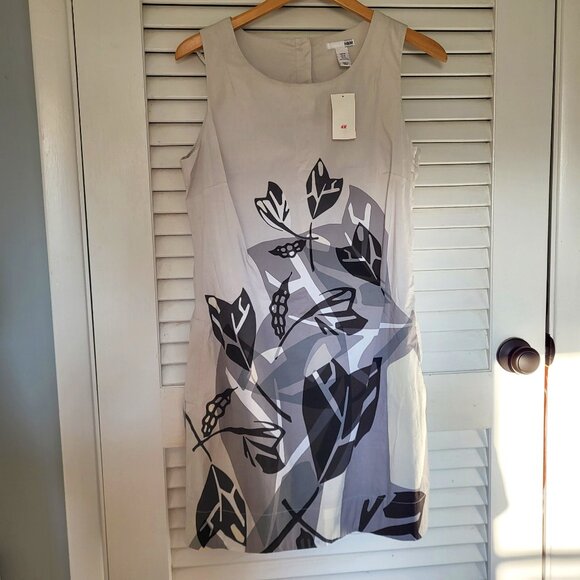 H&M Women's Sheath Dress size 12 Grey Black White NWT - Picture 1 of 7